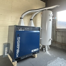コンプレッサーとエアレシーバー設置工事